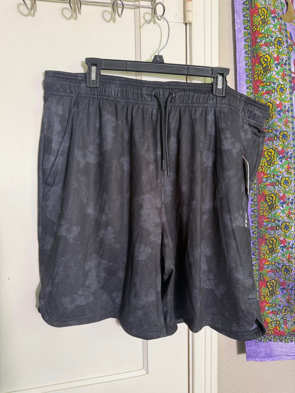 Reebok Mens 2XL Shorts Black Camo 9" Inseam Athletic Training Gym NWT